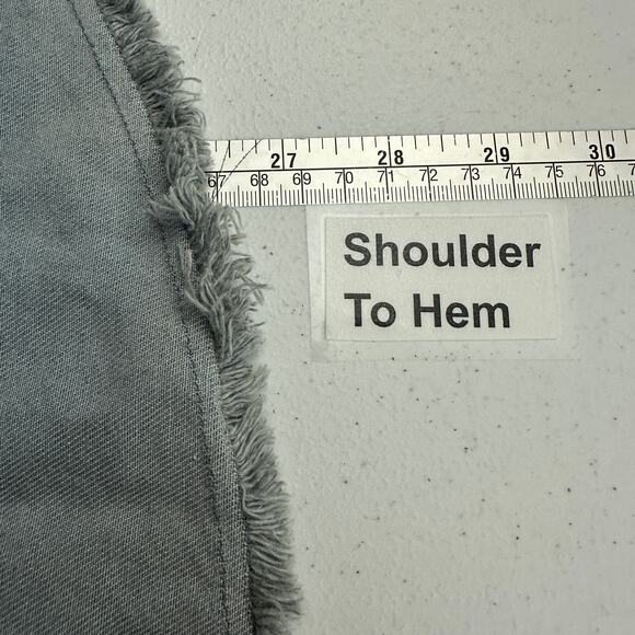 Zara Womens Denim Jacket Size S Blue Fringe Cowgirl Festival‎ Boho Hippie Retro - Picture 7 of 8